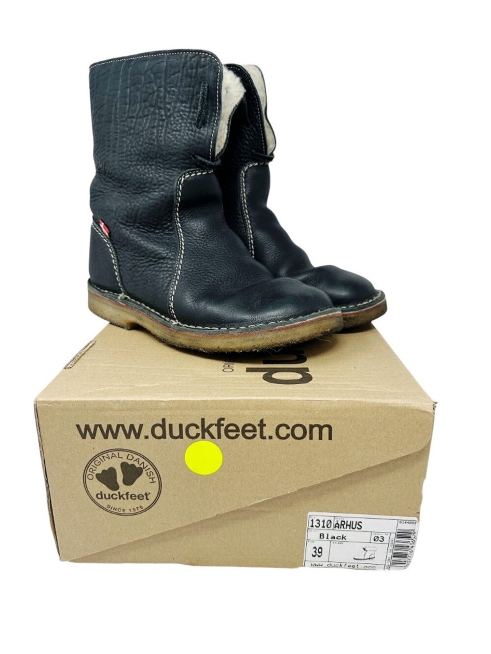 Duckfeet Aarhus Århus Black Leather Crepe Sole Boots EU 39 US 8.5 W/ Box